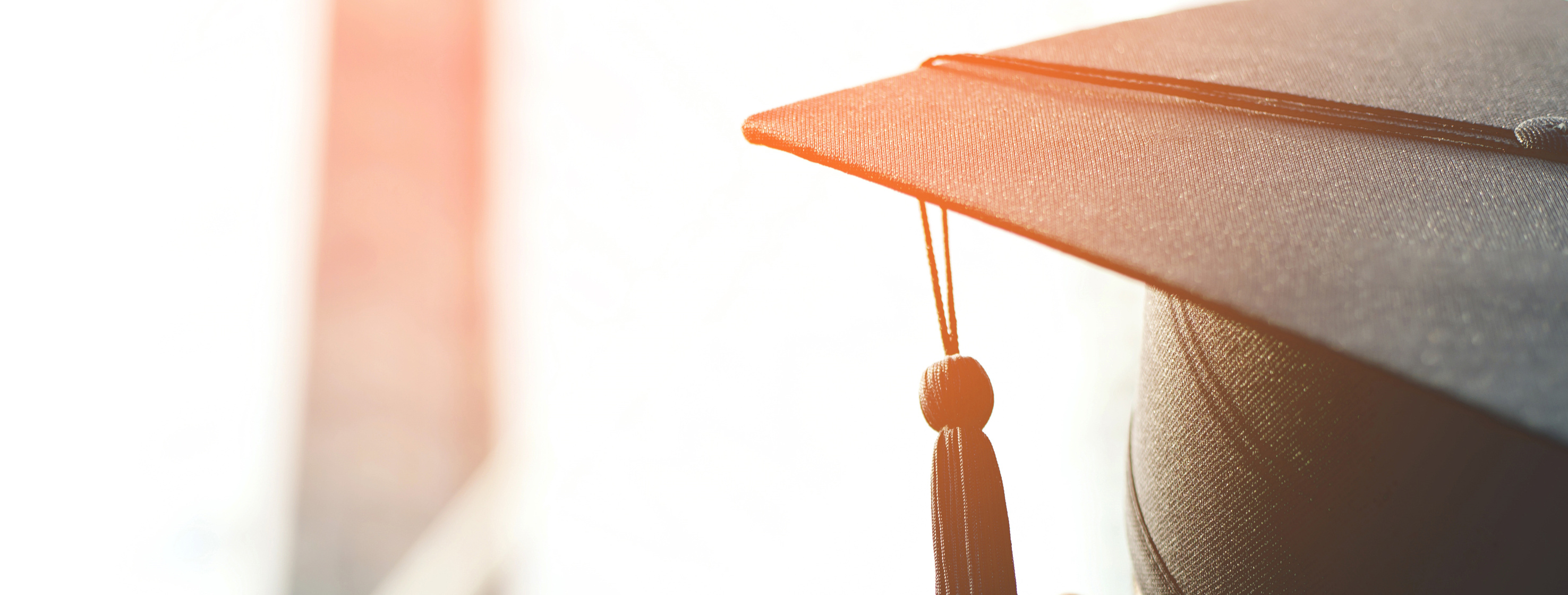 Graduation Cap on Bright Background Up Close